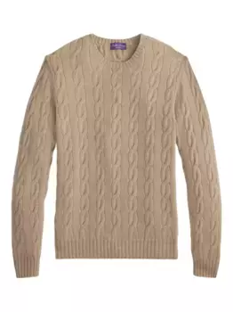 Кашемировый пуловер фактурной вязки Ralph Lauren Purple Label, нейтральный