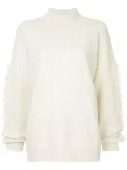 Кашемировый пуловер 'Troisieme Dimension' с высокой горловиной Barrie, белый