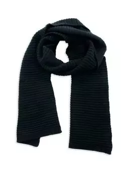 Кашемировый шарф бамбуковой вязки Portolano, черный