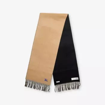 Кашемировый шарф Burberry с бахромой и вышивкой, мультиколор