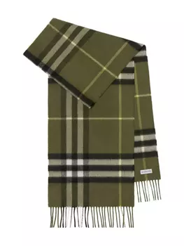 Кашемировый шарф Burberry в клетку, зеленый
