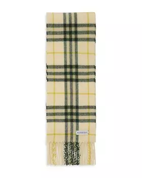Кашемировый шарф Burberry в узкую клетку, желтый