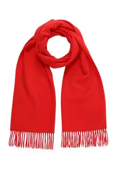 Кашемировый шарф для женщин из натуральной шерсти с бахромой Adagio, красный