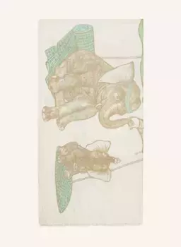 Кашемировый шарф келефант Hemisphere, бирюзовый