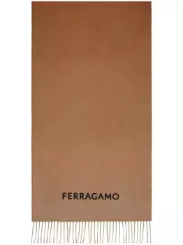 Кашемировый шарф с эффектом омбре Ferragamo, коричневый