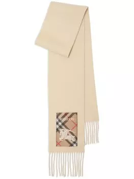 Кашемировый шарф с бахромой Burberry, нейтральный цвет