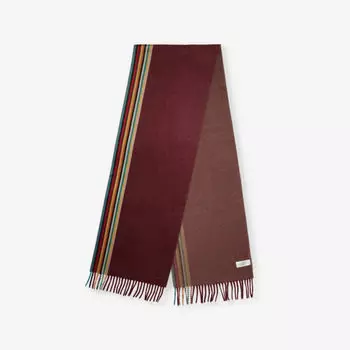 Кашемировый шарф с фирменной полоской по краю Paul Smith, бордовый