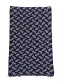 Кашемировый шарф с геометрическим узором Drumohr, синий