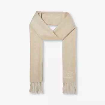 Кашемировый шарф с кисточками Max Mara, белый