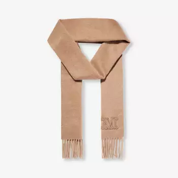 Кашемировый шарф с кисточками Max Mara, бежевый