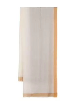 Кашемировый шарф с контрастной каймой N.Peal, синий