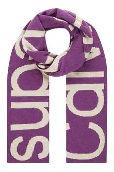 Кашемировый шарф с круглым логотипом Calvin Klein Jeans, фиолетовый
