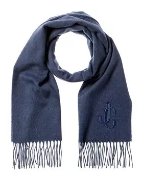 Кашемировый шарф с логотипом Jimmy Choo, синий