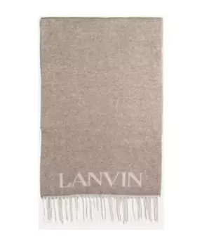 Кашемировый шарф с логотипом Lanvin, бежевый