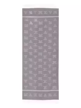 Кашемировый шарф с монограммным узором MAX MARA, серый