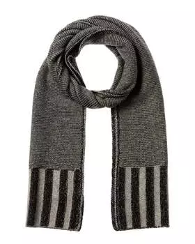 Кашемировый шарф с плетеной подвязкой Forte Cashmere, черный