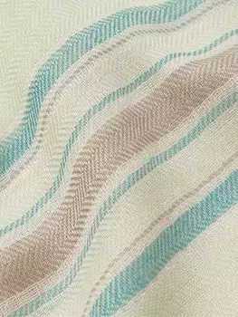 Кашемировый шарф с полосатым узором «ёлочка» и бахромой JOHNSTONS OF ELGIN, нейтральный