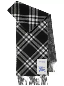 Кашемировый шарф с принтом BURBERRY, черный