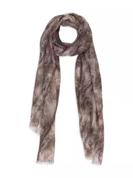 Кашемировый шарф с принтом пейсли Loro Piana, коричневый