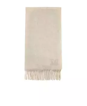 Кашемировый шарф с вышитой монограммой Max Mara, бежевый