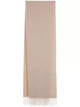 Кашемировый шарф с вышитым логотипом Max Mara, бежевый