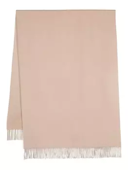 Кашемировый шарф с вышитым логотипом Max Mara, бежевый