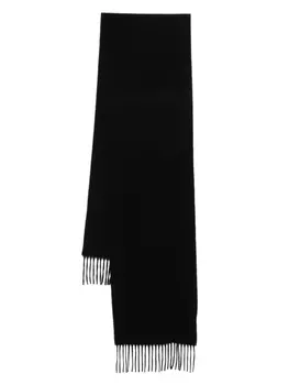 Кашемировый шарф с вышитым логотипом Paul Smith, черный