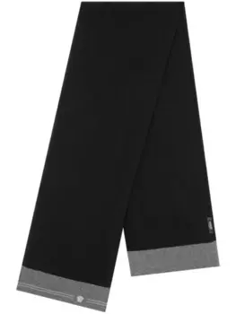 Кашемировый шарф с вышивкой «Медуза» Versace, черный