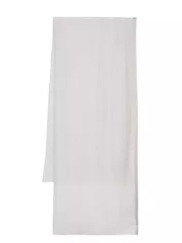 Кашемировый шарф тонкой вязки N.Peal, серый