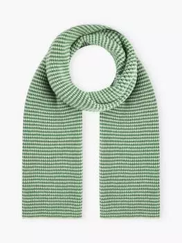 Кашемировый шарф тонкой вязки в полоску из чистого кашемира Brora, цвет Swan & Meadow