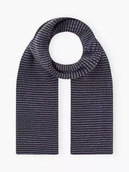 Кашемировый шарф тонкой вязки в полоску из чистого кашемира Brora, цвет Malt & Wisteria