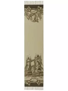 Кашемировый шарф Tower Bridge Burberry, зеленый