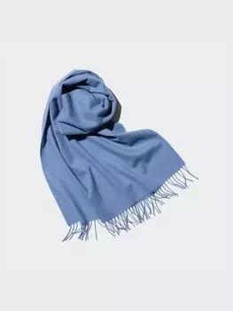 Кашемировый шарф Uniqlo, синий