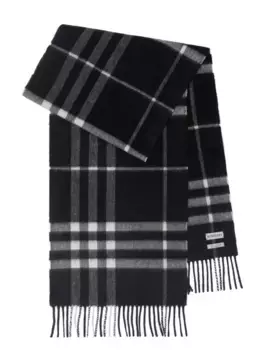 Кашемировый шарф в клетку BURBERRY, черный