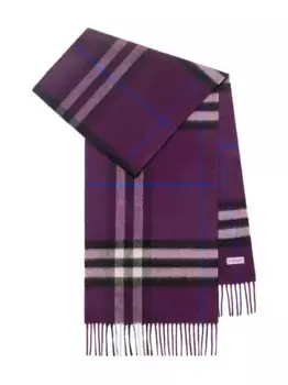 Кашемировый шарф в клетку BURBERRY, фиолетовый