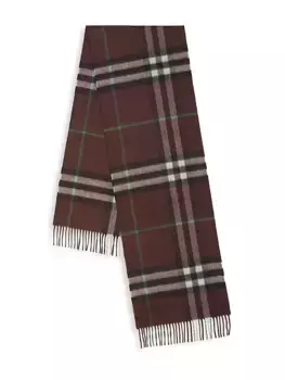 Кашемировый шарф в клетку Burberry, коричневый