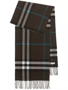 Кашемировый шарф в клетку Burberry, коричневый