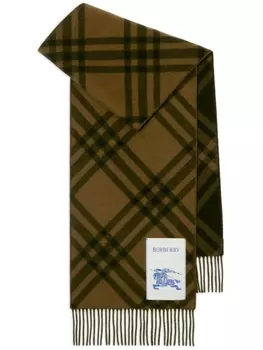 Кашемировый шарф в клетку Burberry, коричневый