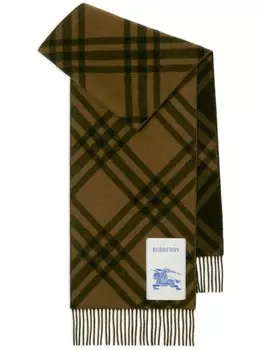 Кашемировый шарф в клетку Burberry, коричневый