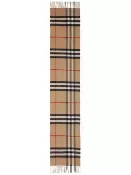 Кашемировый шарф в клетку BURBERRY, коричневый