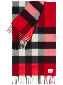 Кашемировый шарф в клетку Burberry, красный