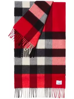 Кашемировый шарф в клетку Burberry, красный