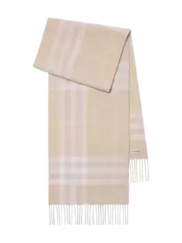 Кашемировый шарф в клетку BURBERRY, нейтральный