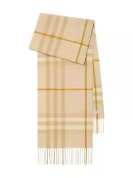Кашемировый шарф в клетку BURBERRY, нейтральный