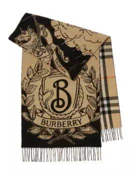 Кашемировый шарф в клетку BURBERRY, нейтральный