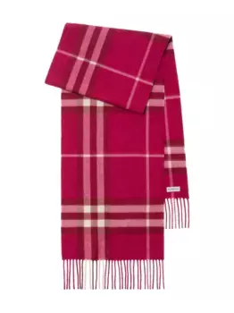 Кашемировый шарф в клетку BURBERRY, розовый