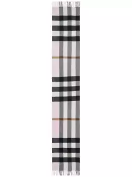 Кашемировый шарф в клетку BURBERRY, розовый