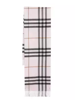 Кашемировый шарф в клетку BURBERRY, розовый