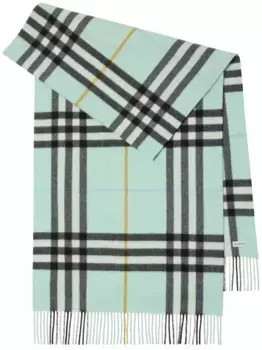 Кашемировый шарф в клетку BURBERRY, синий