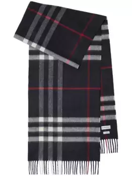 Кашемировый шарф в клетку BURBERRY, синий
